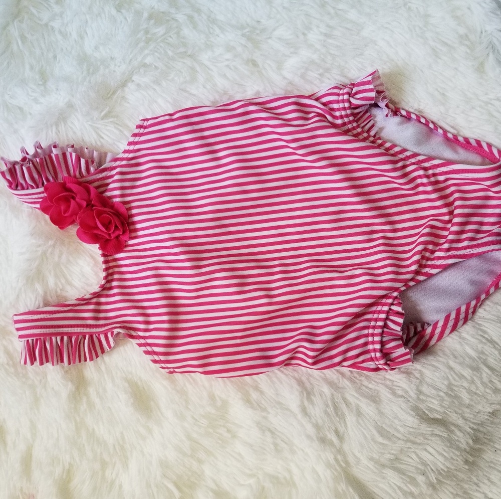 Gymboree pink striped bathing suit